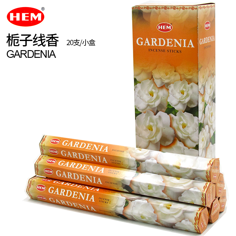 进口印度香HEM Gardenia 栀子花香线香香薰熏香室内家用净化空气 - 图0