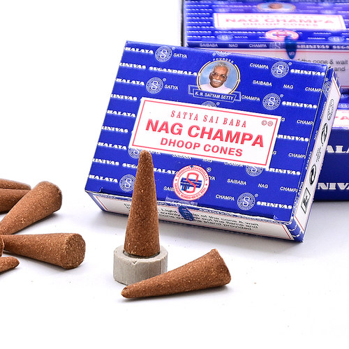 NAG CHAMPA SATYA真理赛巴巴印度香黄花香室内熏香净化仪式塔香 - 图0