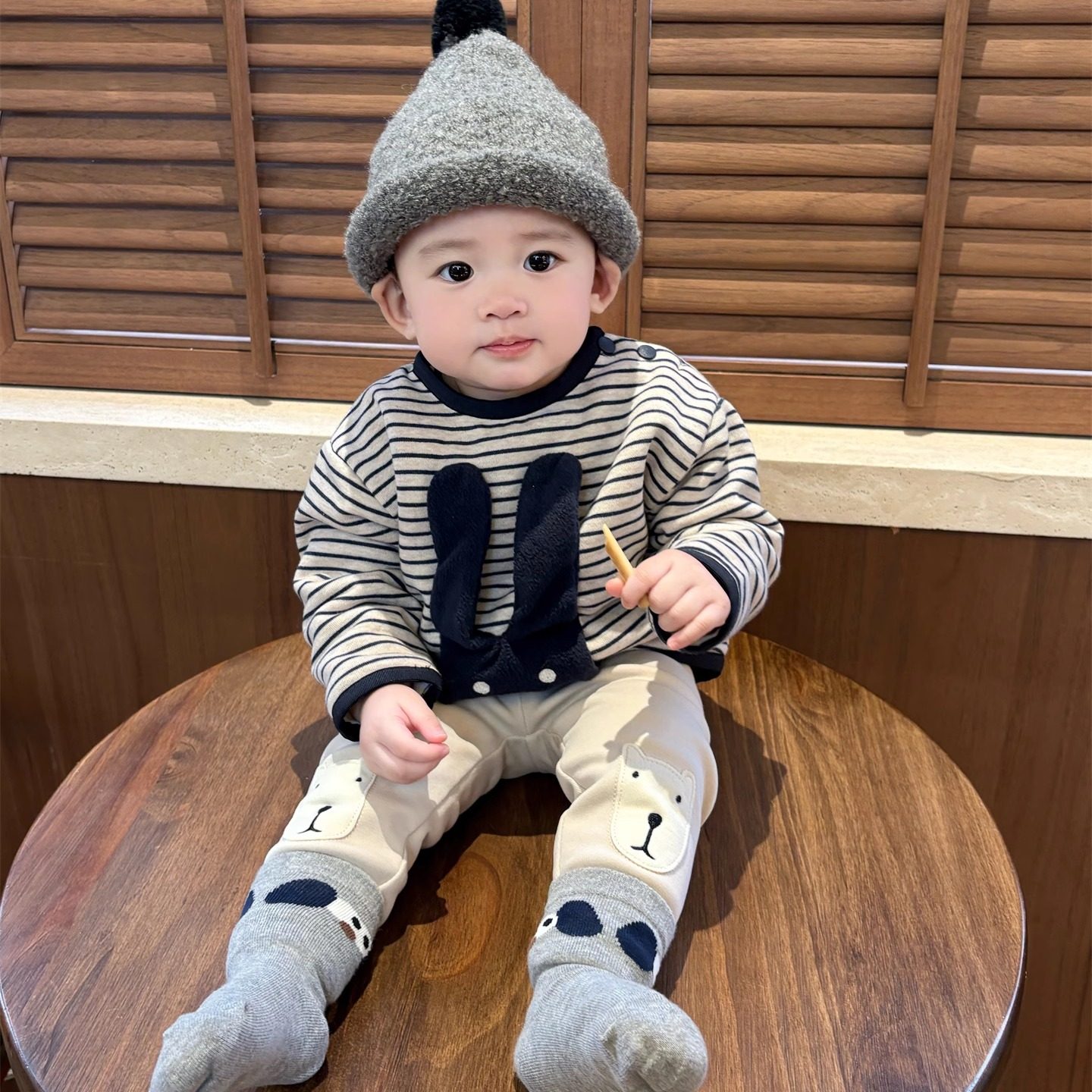 男宝宝洋气时髦冬装套装超萌韩系婴幼儿加厚卫衣打底裤两件套秋冬,淘宝优惠券,粉丝福利购,淘宝优惠卷