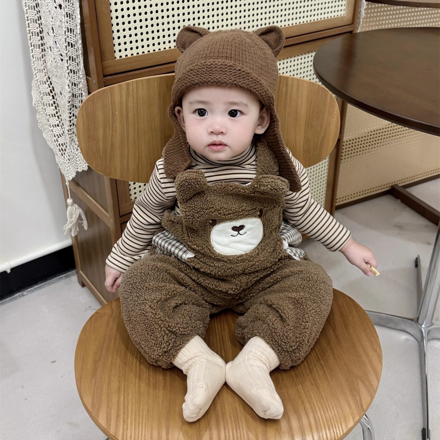 宝宝冬季套装加绒加厚连体裤超萌可爱洋气婴幼儿背带打底两件套冬,淘宝优惠券,粉丝福利购,淘宝优惠卷