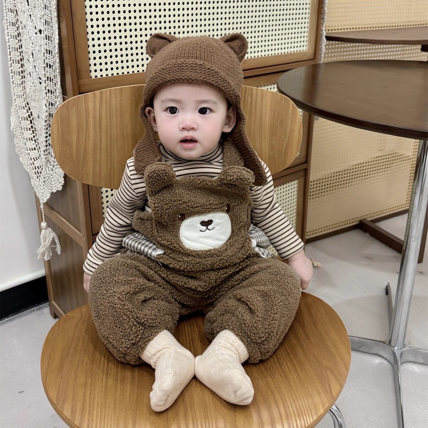 宝宝冬季套装加绒加厚连体裤超萌可爱洋气婴幼儿背带打底两件套冬,淘宝优惠券,粉丝福利购,淘宝优惠卷