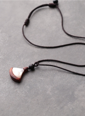 「一贝一心」一辈子小裙子小叶紫檀女吊坠项链锁骨链项坠定制刻字