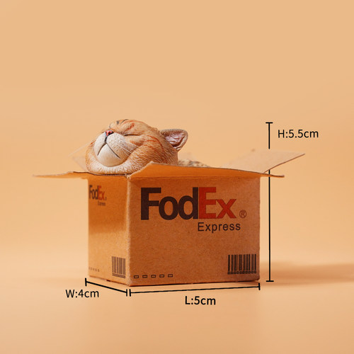 JXKsmall快递猫模型公仔仿真宠物小猫咪蓝猫手办迷你微缩摆件礼物 - 图1