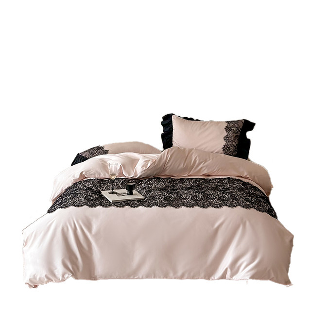 French girl pure cotton lace four-piece set