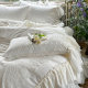 Four-piece cotton bed skirt with tribute satin