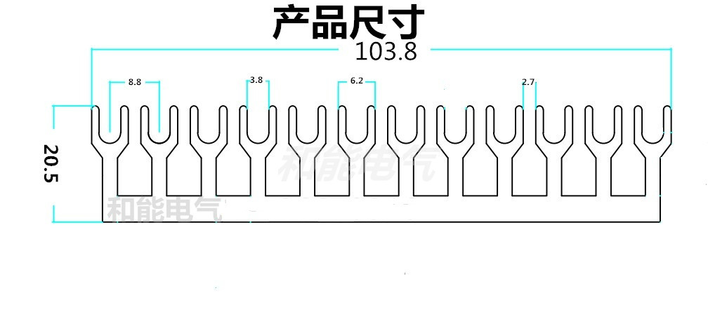 厂家直销 TB1512 短接片 短路片12位 15A端子连接条 红黑多色可选