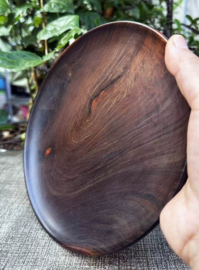 大红酸枝整木圆盘果盘交趾黄檀红木茶托摆件工艺品家居装饰礼品
