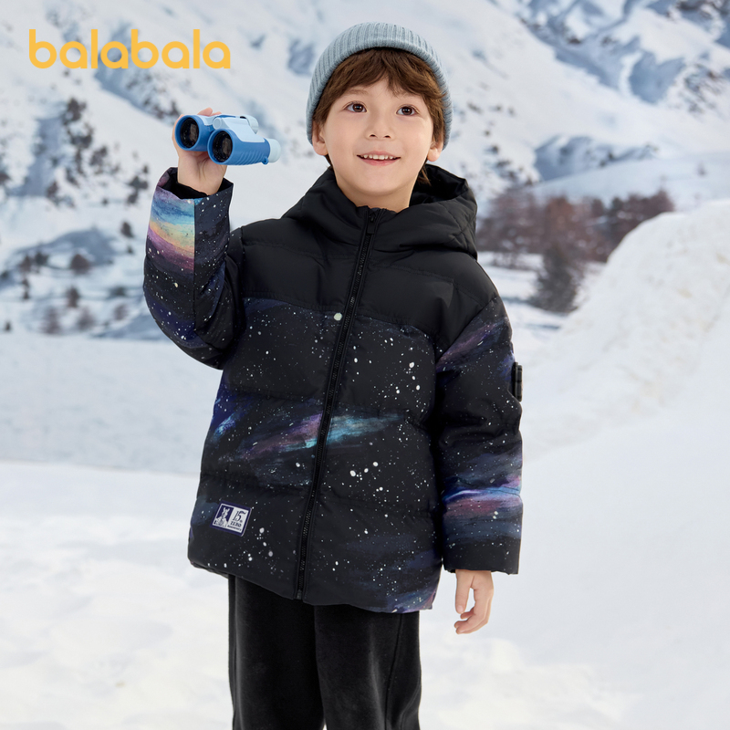 【奥特曼IP】巴拉巴拉男童羽绒服2025冬装新款连帽外套加厚保暖潮 - 图1