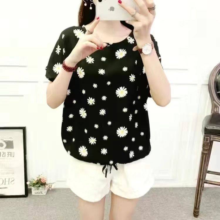棉绸面料夏季宽松大码短袖上衣显瘦人造棉大码女装遮肚百搭T恤衫,淘宝优惠券,粉丝福利购,淘宝优惠卷
