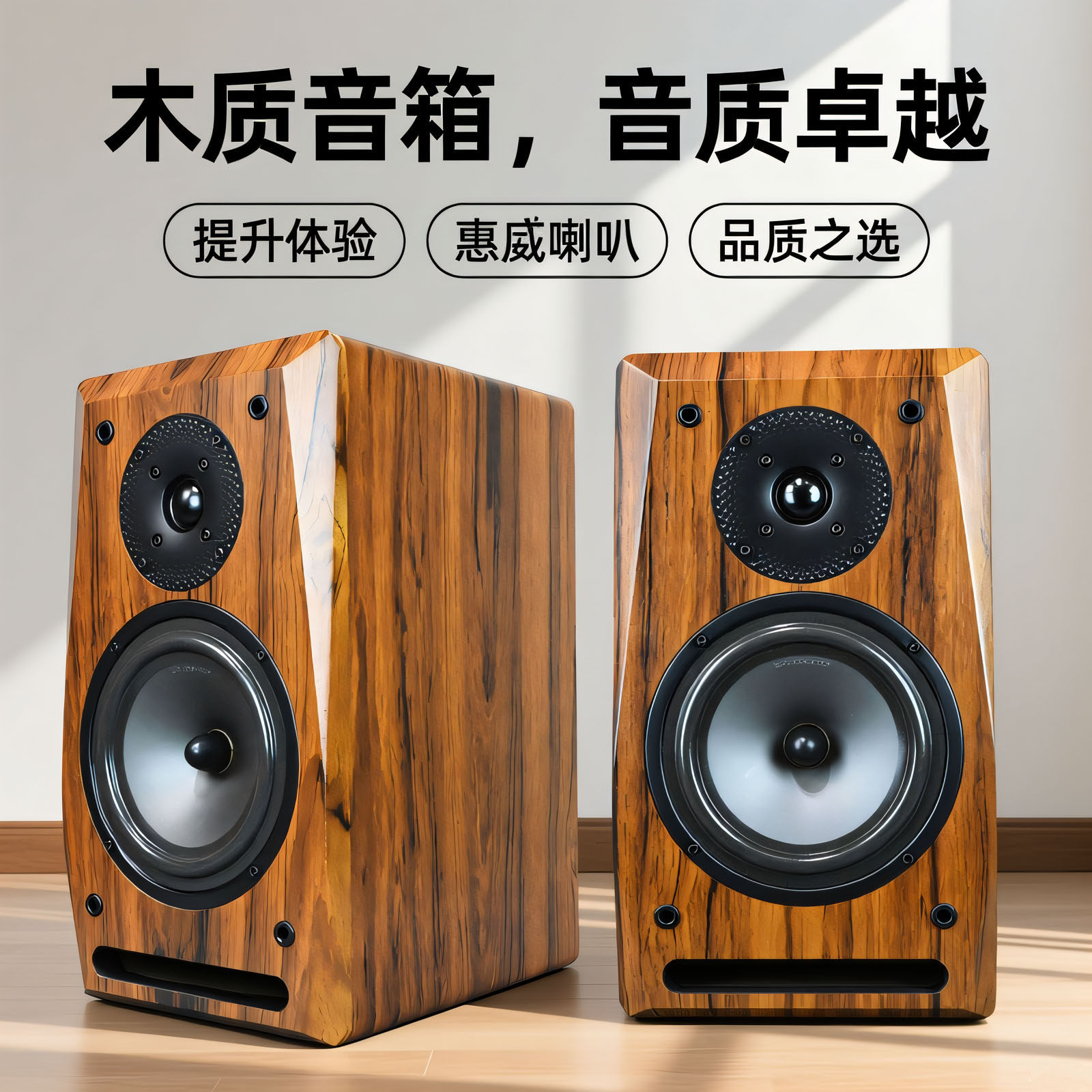 惠威喇叭S6N+X1II二分频迷宫无源音箱木质HIFI书架桌面环绕音响,淘宝优惠券,粉丝福利购,淘宝优惠卷