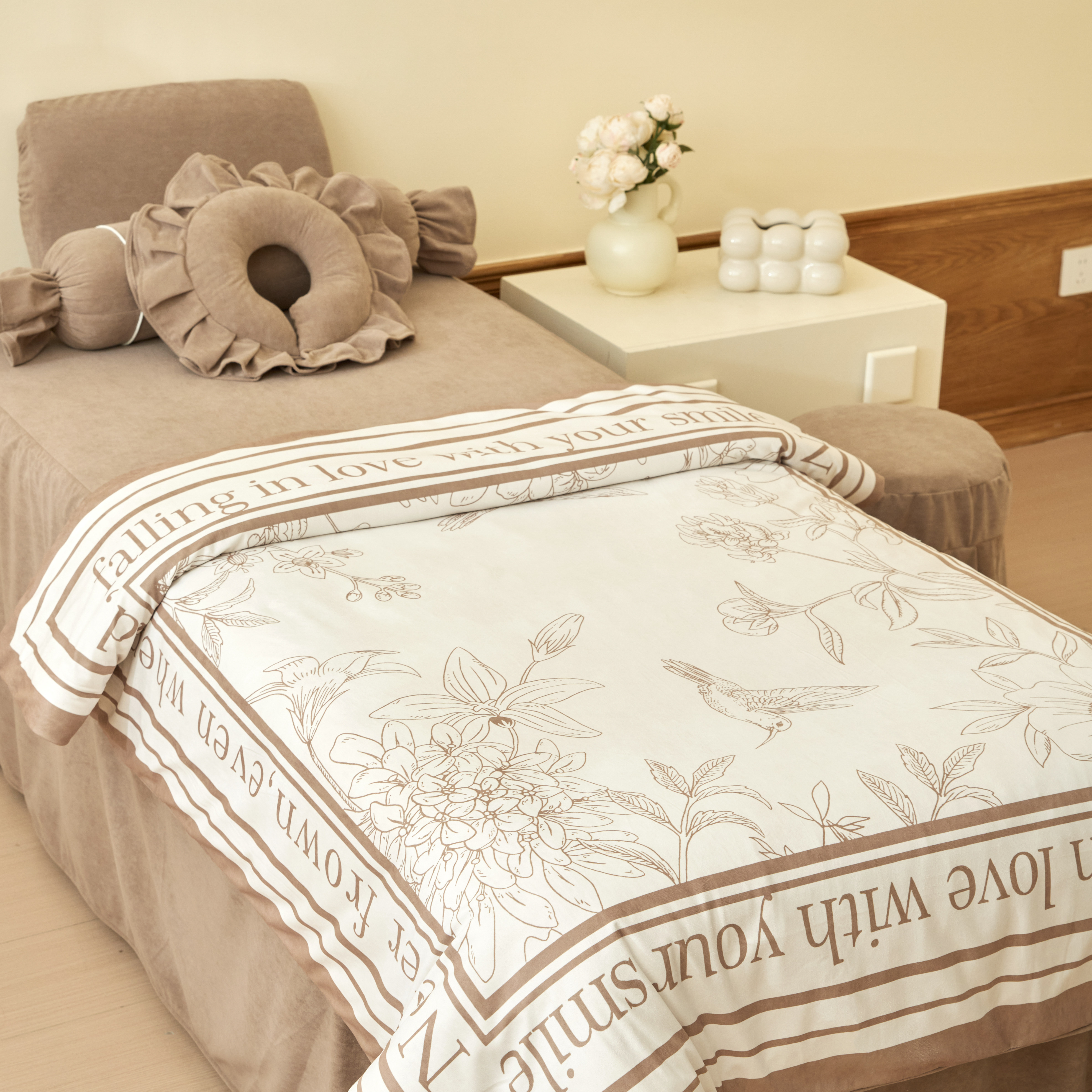 新款美容床罩四件套轻奢简约美容院按摩spa美容专用洗头床罩四季,淘宝优惠券,粉丝福利购,淘宝优惠卷