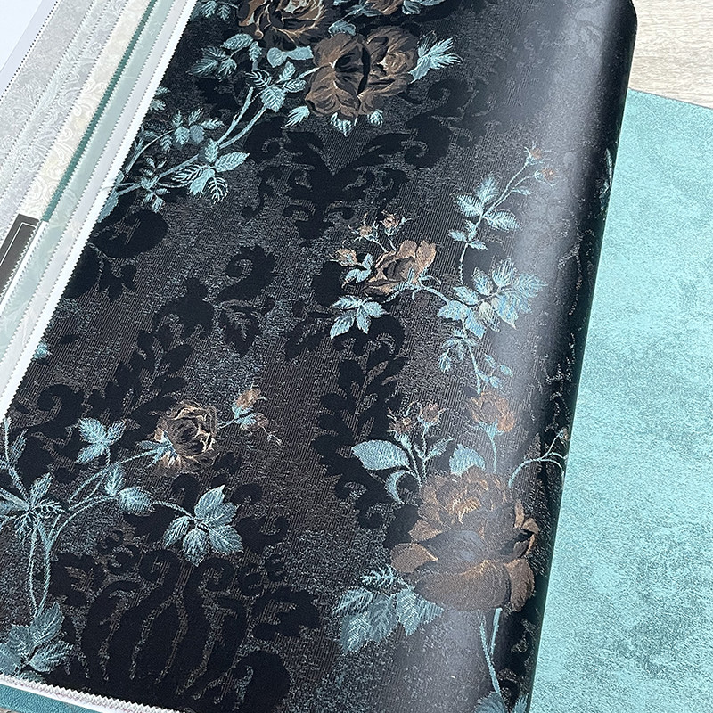 木心无缝墙布 美式田园大花全屋客厅卧室沙发床头黑色碎花背景墙,淘宝优惠券,粉丝福利购,淘宝优惠卷