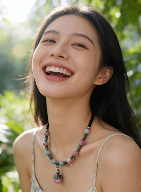 串珠项链蛇骨链心型珠子原创个性民族风配饰掌柜推荐手饰杨丽萍