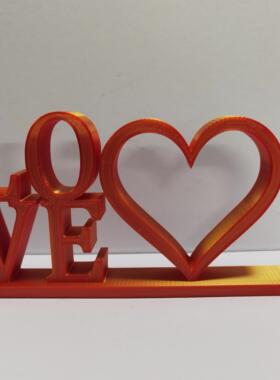 3D打印情人节爱心字母LOVE摆件