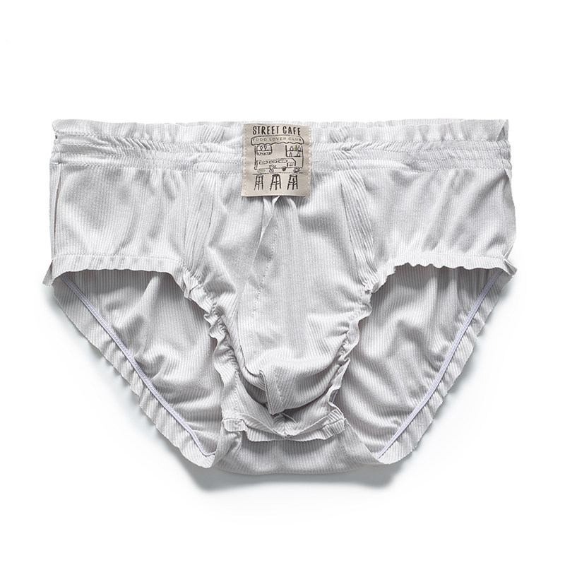 男士内裤棉质舒适柔软透气时尚个性荷叶边青年U囊袋中腰三角短裤,淘宝优惠券,粉丝福利购,淘宝优惠卷
