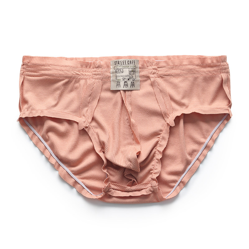 男士内裤棉质舒适柔软透气时尚个性荷叶边青年U囊袋中腰三角短裤,淘宝优惠券,粉丝福利购,淘宝优惠卷