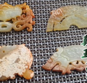 岫玉镂空仿古汉服配饰吊坠