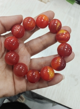 南京天然雨花石红玛瑙手链原石红玛瑙手串送男女礼品批