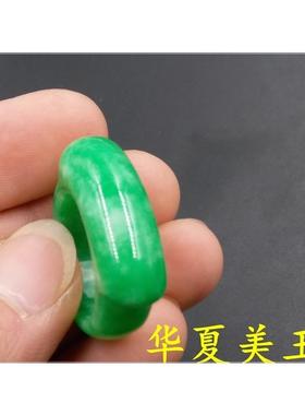 精品高档阳绿色翠玉戒指 男款玉戒指 指环 大小内径都有特价