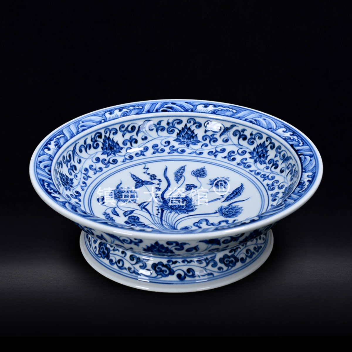 景德镇陶瓷花瓶手绘仿古明宣德龙凤盘中式客厅装饰品明清古典摆件 - 图1