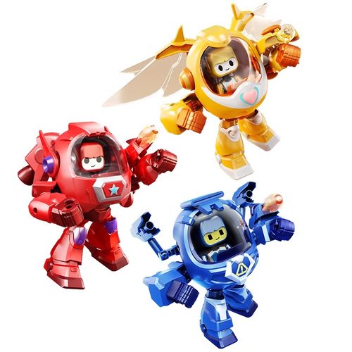 百变布鲁可超能版先锋小队布布鲁鲁可可战队布鲁克积木人玩具男孩 - 图3