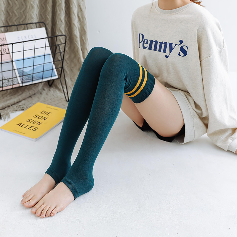 踩脚过膝袜套女棉袜日系护膝护腿保暖长筒袜韩国秋冬季高筒堆堆袜,淘宝优惠券,粉丝福利购,淘宝优惠卷