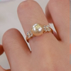 18k gold zircon 8-9mm natural pearl ring accessories light luxury butterfly style round bare beads diy ring holder empty holder