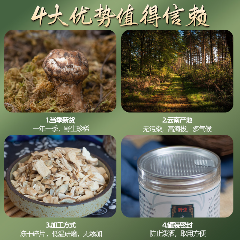 冻干松茸粉纯菌菇粉云南松茸鲜即时野生菌子替炒菜炖汤调味料100g - 图3