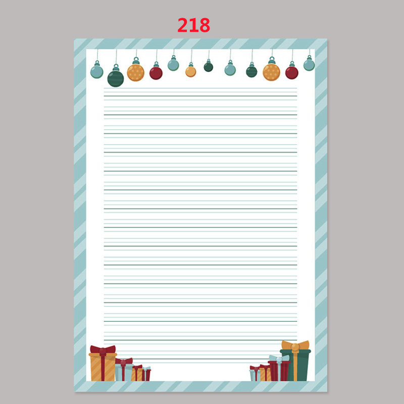 书写纸a4彩色英文四线三格信纸花纹打印纸带图案英语卡通信签纸