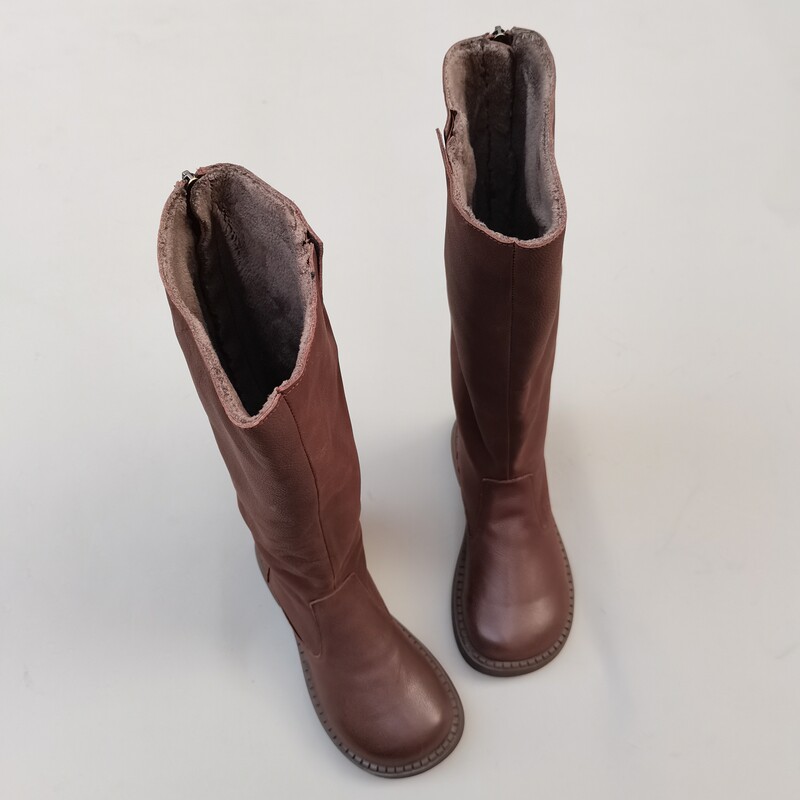 真皮纯皮女靴长高筒大头宽版外贸头层牛皮加绒羊毛骑士大棉靴冬季,淘宝优惠券,粉丝福利购,淘宝优惠卷