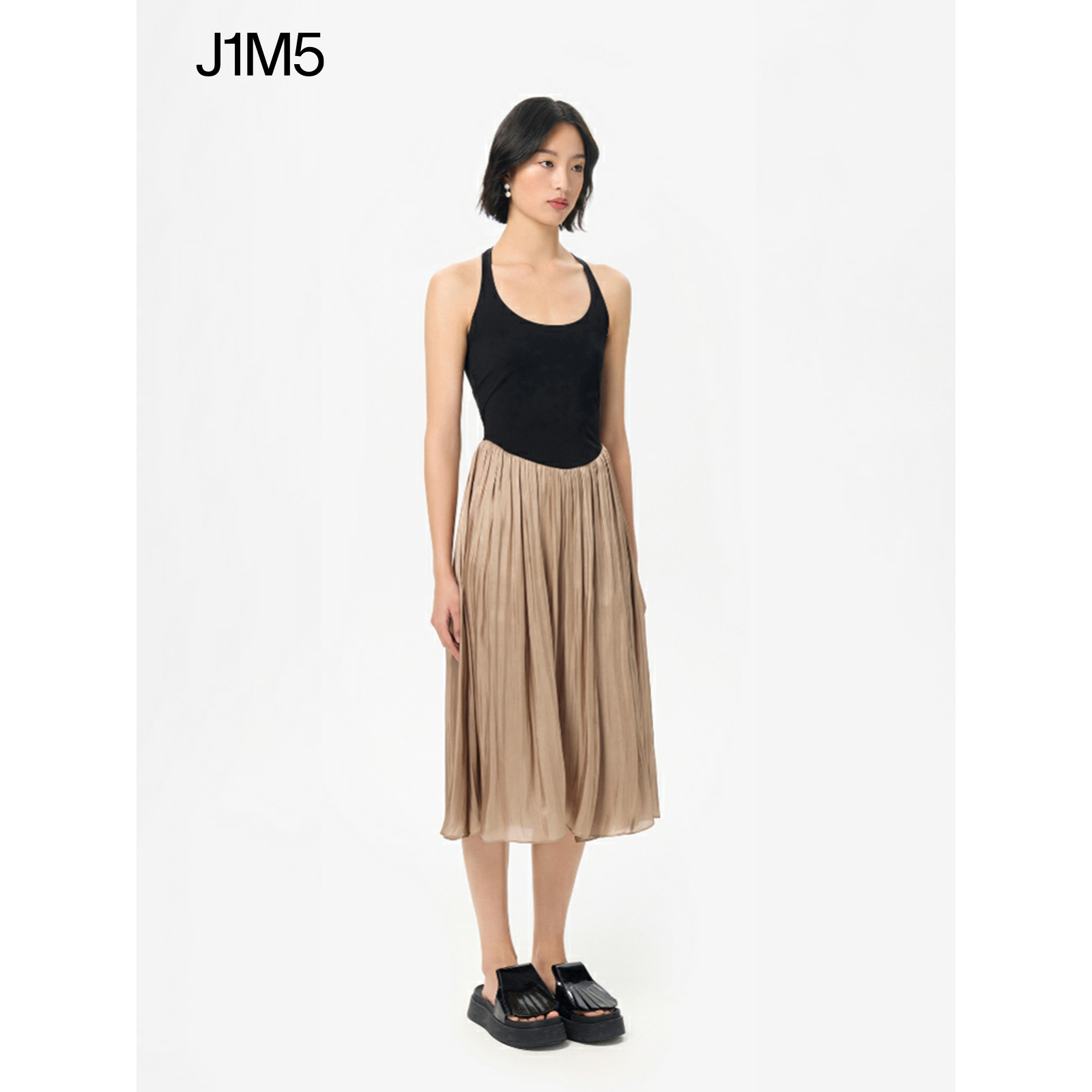 J1M5买手店 DEEPMOSS 23春夏新品水泽拼接吊带连衣裙设计师品牌女 - 图1