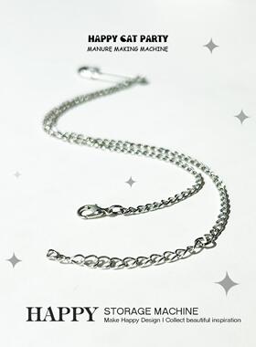 HAPPY  个性可爱别针合金项链情侣百搭配饰挂件嘻哈炫酷吊坠颈饰