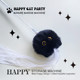 HAPPY funny cat stick black cat blush cat