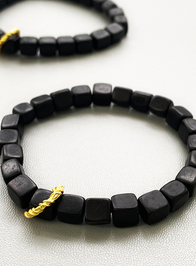 HAPPY原创设计黑檀小方糖手链