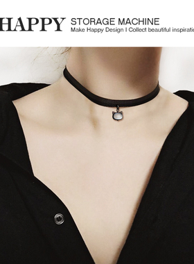 HAPPY贝壳小黑猫项圈颈饰