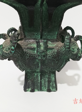 仿古青铜器四羊方尊摆件装饰品工艺品桌面摆放客厅复古中式摆设品