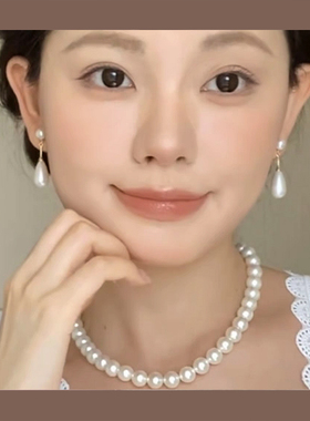 玛格丽特。复古法式水滴珍珠耳环高级感文艺古典小众赫本风耳饰女