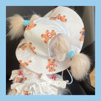 Pets Summer Hats Small Dogs Teddy Bib Bears Beaume Out of Tampon Pure Cotton Sun Hat Cat Dog Sun Hat