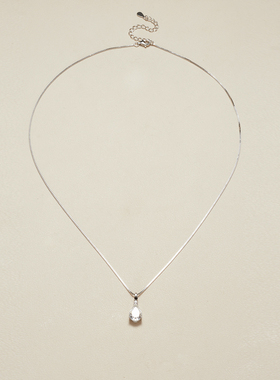 AHCHOO 静奢2克拉梨形水滴莫桑石项链简约设计高级S925银锁骨链女