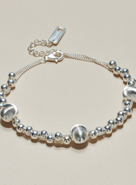 AHCHOO 静奢风S925纯银手工爆爆闪猫眼珠手链高级感圆球链条手环