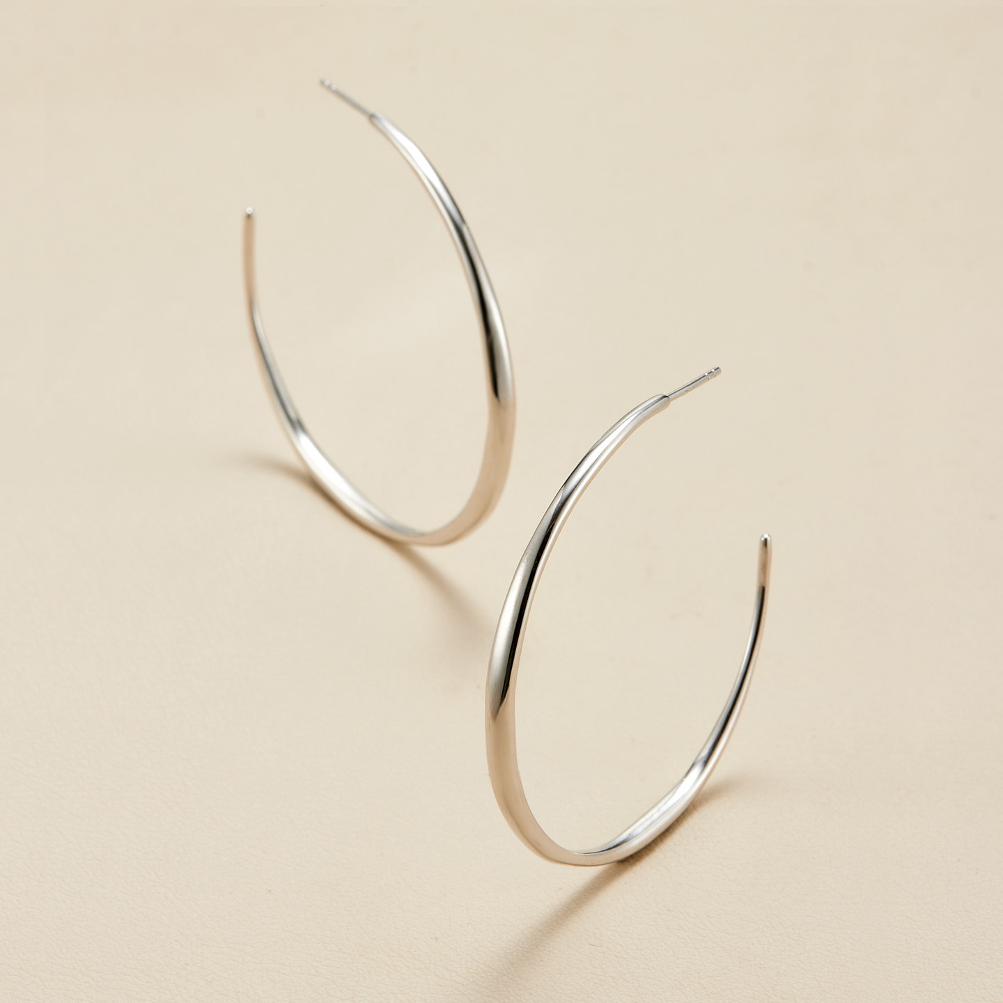 AHCHOO 静奢风百简约高级素圈圆形大耳环通体S925纯银耳钉耳圈女,淘宝优惠券,粉丝福利购,淘宝优惠卷