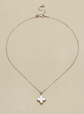 AHCHOO 静奢风百搭碎冰冰经典四叶草项链S925纯银爆闪吊坠锁骨链