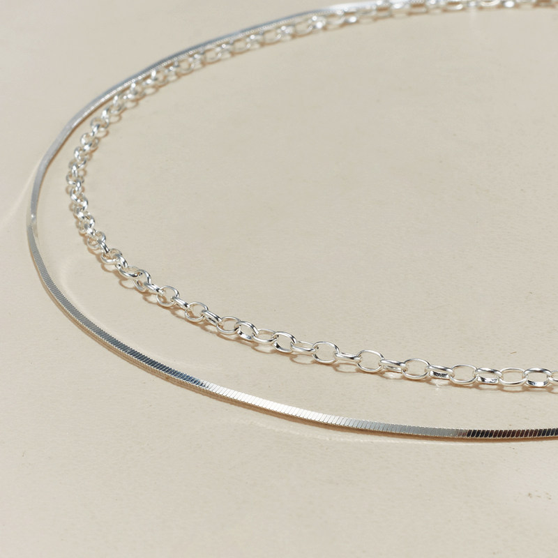 AHCHOO 通体S925纯银长款毛衣链小众设计高级感OT扣手工拼接项链,淘宝优惠券,粉丝福利购,淘宝优惠卷