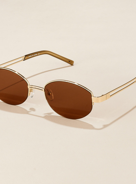 AHCHOO 时髦B备 静奢老钱风金属半框太阳镜高级防紫外线光学镜女