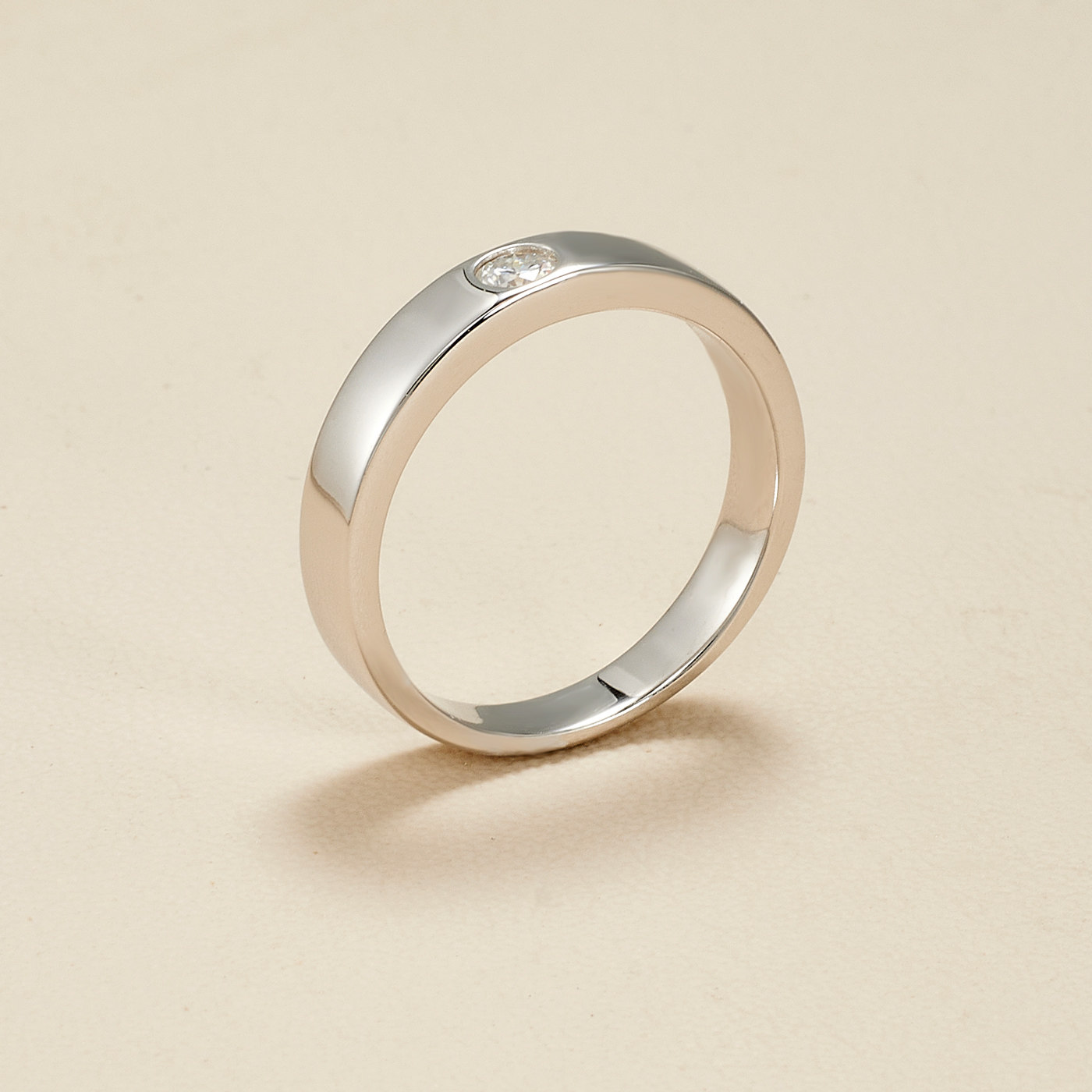 AHCHOO Quiet Luxury Commuting Versatile Round Diamond Moissanite Ring Simple Advanced S925 Silver Ring Women's Gift