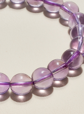 AHCHOO 天然巴西浅紫水晶手链净体九紫离火手链转运紫色晶石串珠