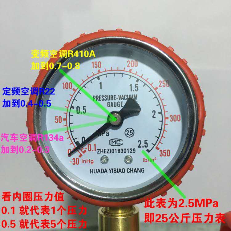 空调制冷剂氟利昂冷媒雪种小瓶R410A R22R32加氟工具压力表转接头 - 图3