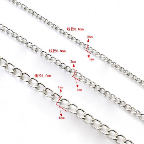 DIY手工饰品配件铁质加密链延长链条尾链古风服饰手链材料3*4mm - 图1