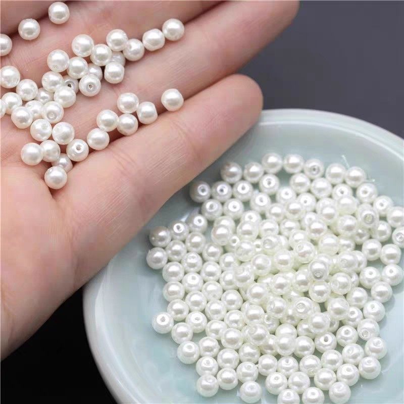 50颗仿贝珠3/4/6/8/10/12mm高亮玻璃仿珍珠diy古风发簪花心材料,淘宝优惠券,粉丝福利购,淘宝优惠卷