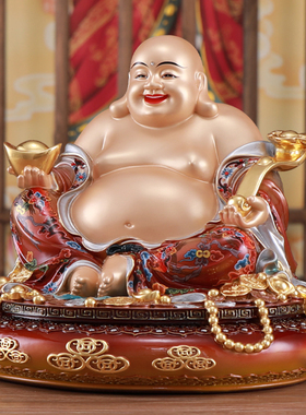 信扬黄铜佛像彩绘包平安家用摆件